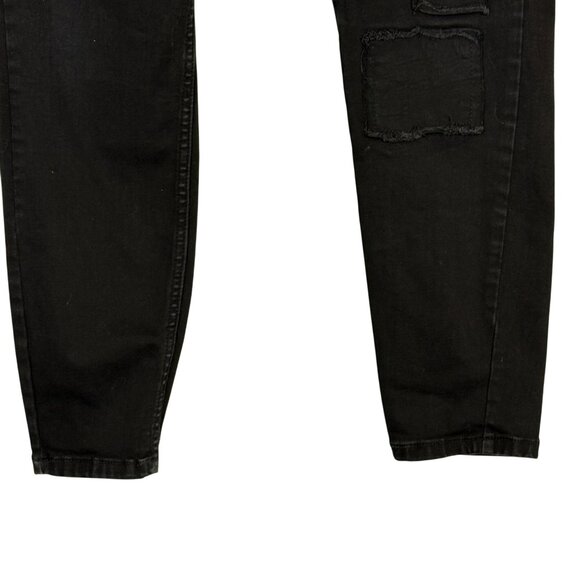 Hot Topic Black Skinny Jeans Sz 13 Zippers Patches Straps D-Rings Punk Emo Goth - Picture 4 of 10